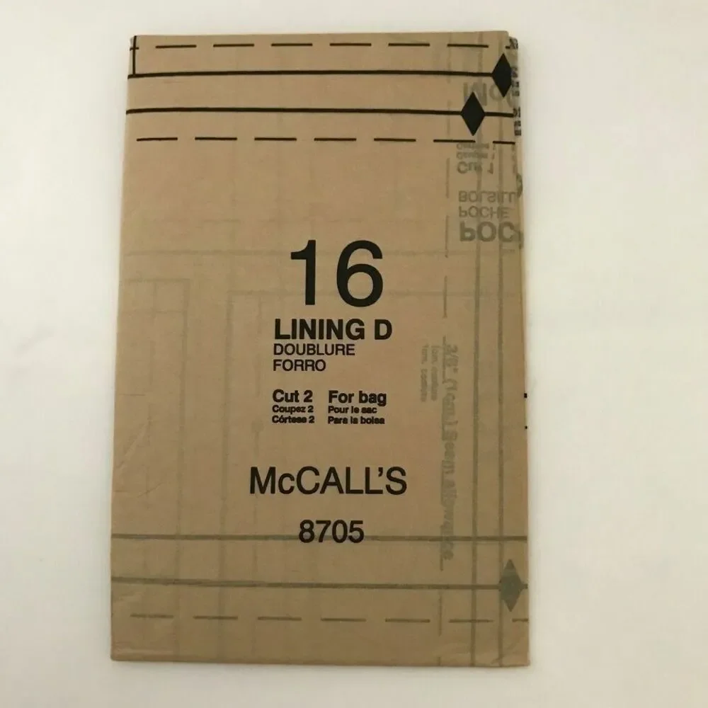 #8705 Mccalls accesories Bag tote, backpack sewing pattern